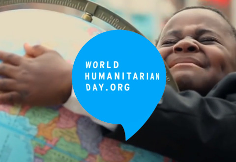 World Humanitarian Day Kid Hugging Earth Globe Picture