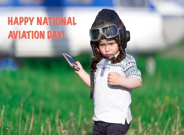 Happy National Aviation Day Kid Wearing Pilot Mask Picture