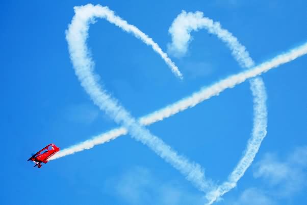 Heart Making By Aeroplane On National Aviation Day