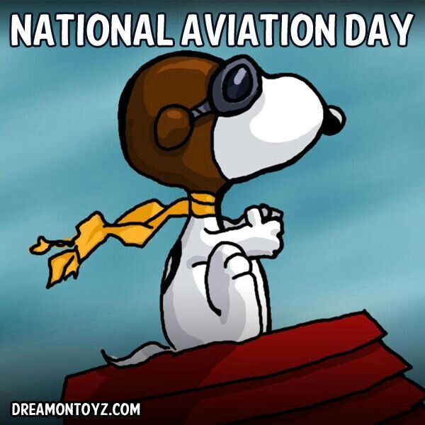 National Aviation Day Snoopy Dog Wearing Pilot Mask Cartoon Picture