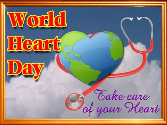 World Heart Day Take Care Of Your Heart Clouds In Background Animated Picture