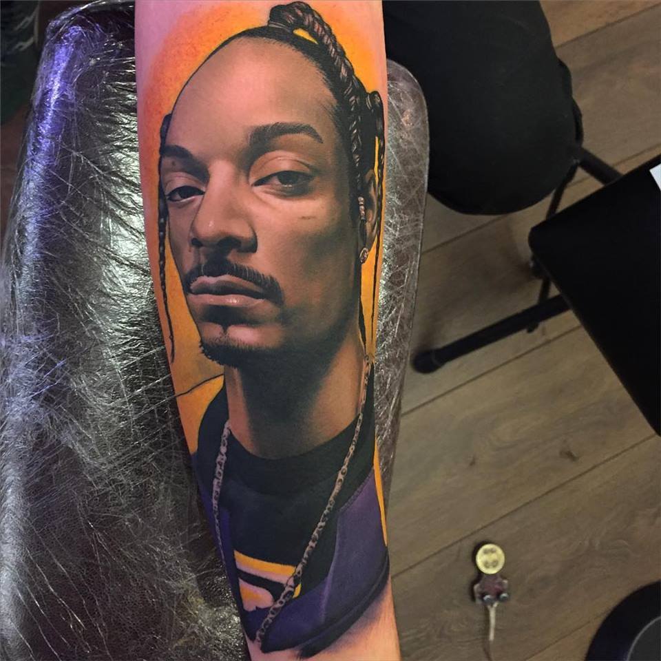 Snoop Dog Portrait Tattoo by Dan Molloy