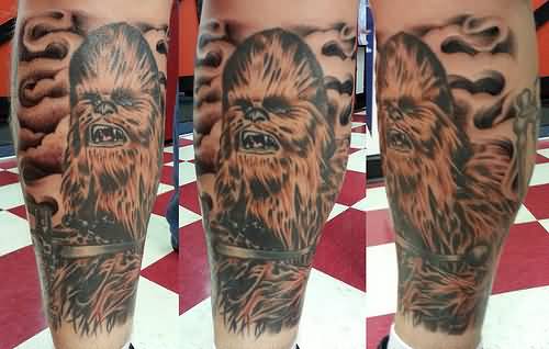 Chewbacca Tattoo Design for Leg