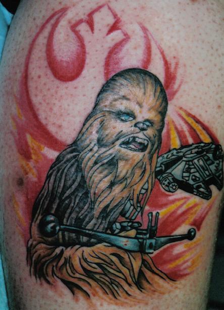 Chewbacca Tattoo On Leg by Dreekzilla