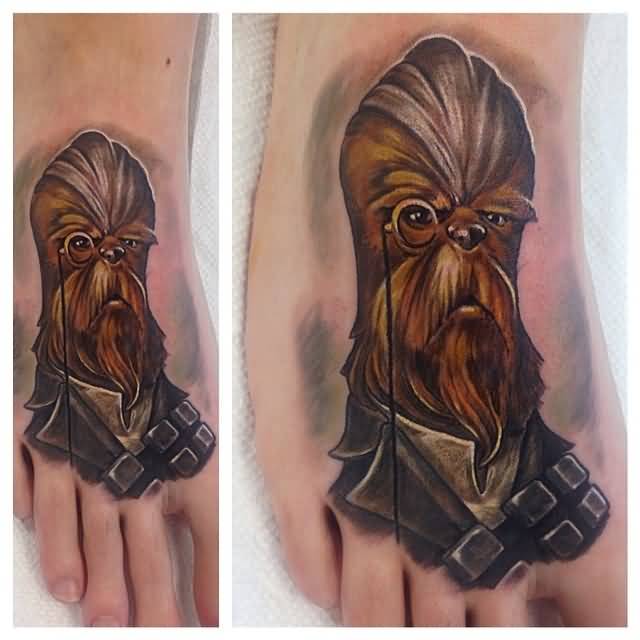 Chewbacca Tattoo On Right Foot