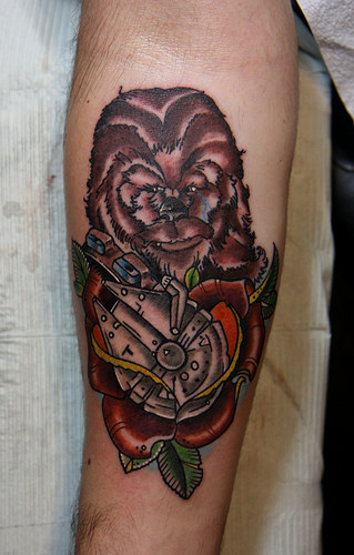 Chewbacca Tattoo On Right Forearm