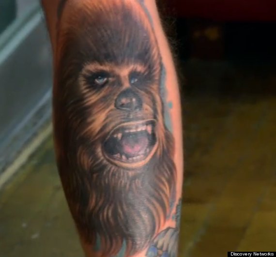 Chewbacca Tattoo on Leg Calf