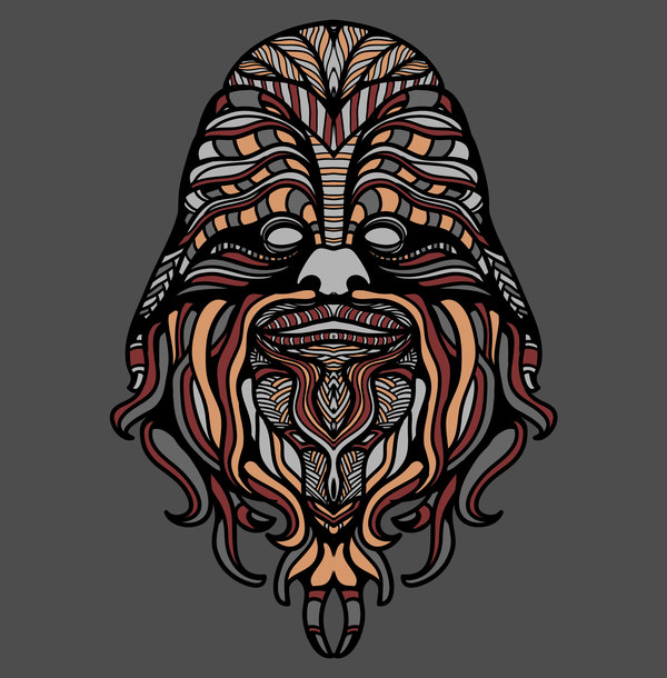 Colorful Chewbacca Tattoo Design