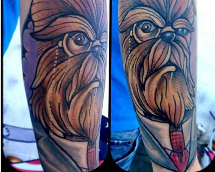 Gentleman Chewbacca Tattoo On Leg