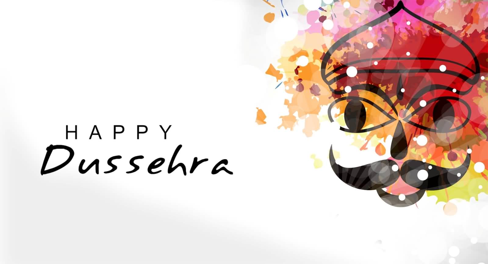 Happy Dussehra Ravan Face Wallpaper