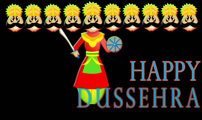 Happy Dussehra Ravan With 10 Heads Picture