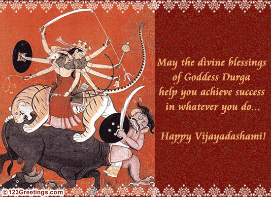 May The Divine Blessings Of Goddess Durga Help You Achieve Success In Whatever You Do Happy Vijayadashami