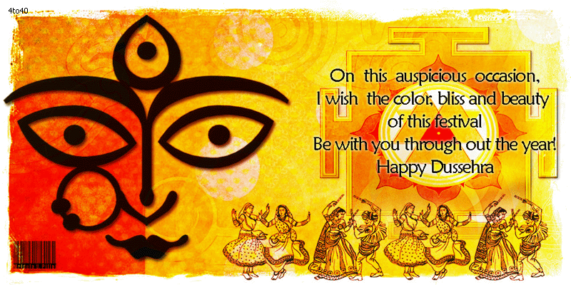 On This Auspicious Occasion, I Wish The Color, Bliss And Beauty Of This Festival Be With You Through Out The Year Happy Dussehra