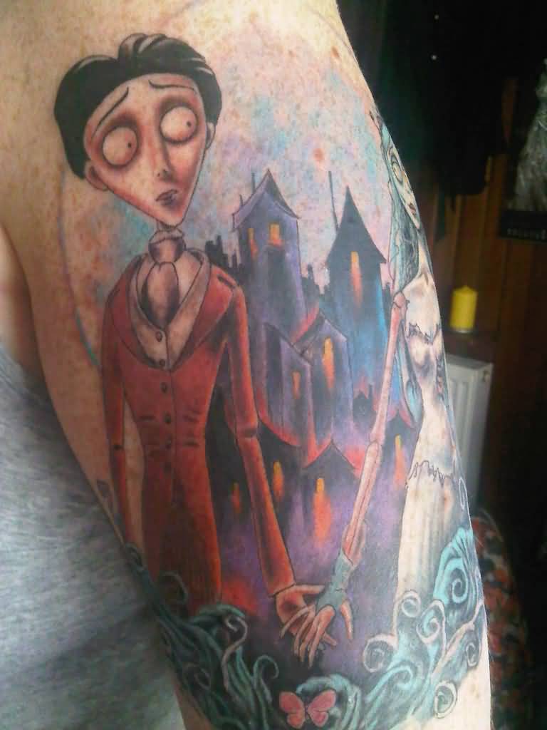 Corpse Bride Tattoo On Bicep by Sluffy2000