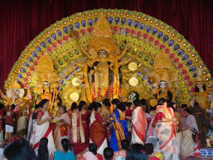 Devotees Gathered To Celebrate Durga Puja