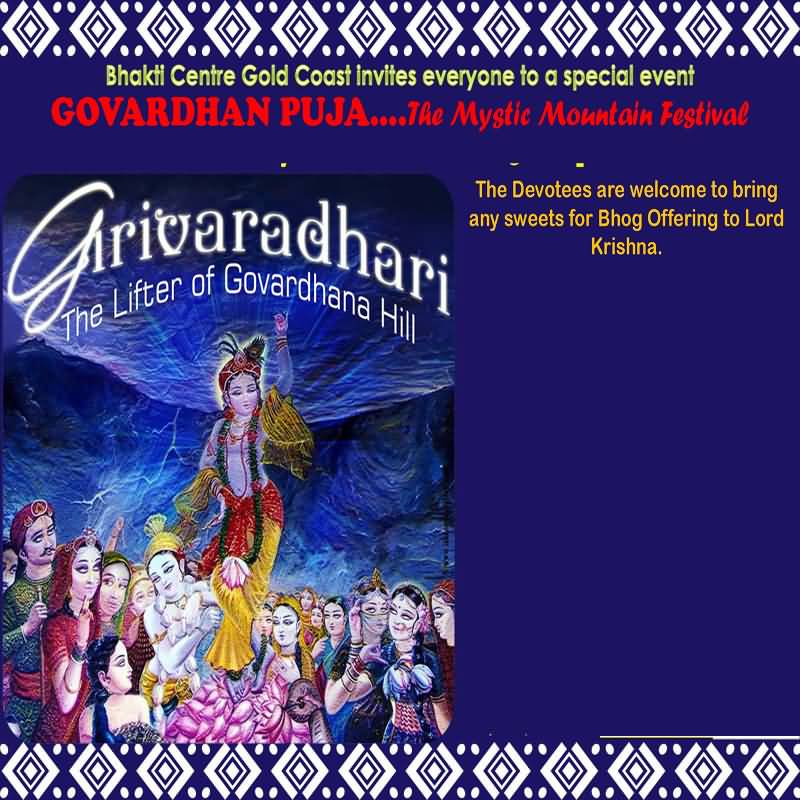 Govardhan Puja The Mystic Mountain Festival Grivaradhari The Lifter Of Govardhan Hill