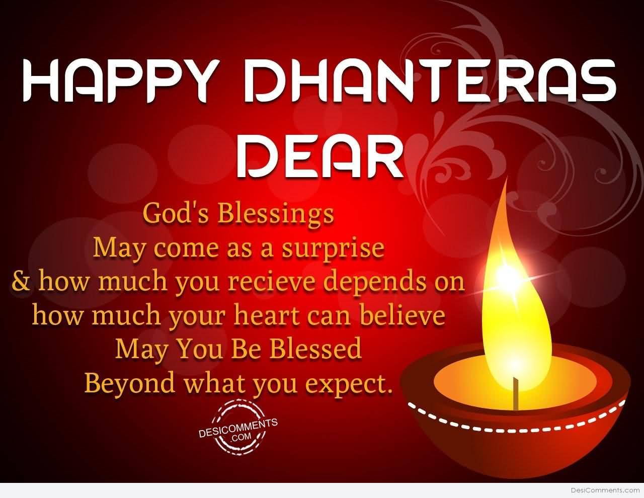 Happy Dhanteras Dear May You Be Blessed Beyond What You Expect