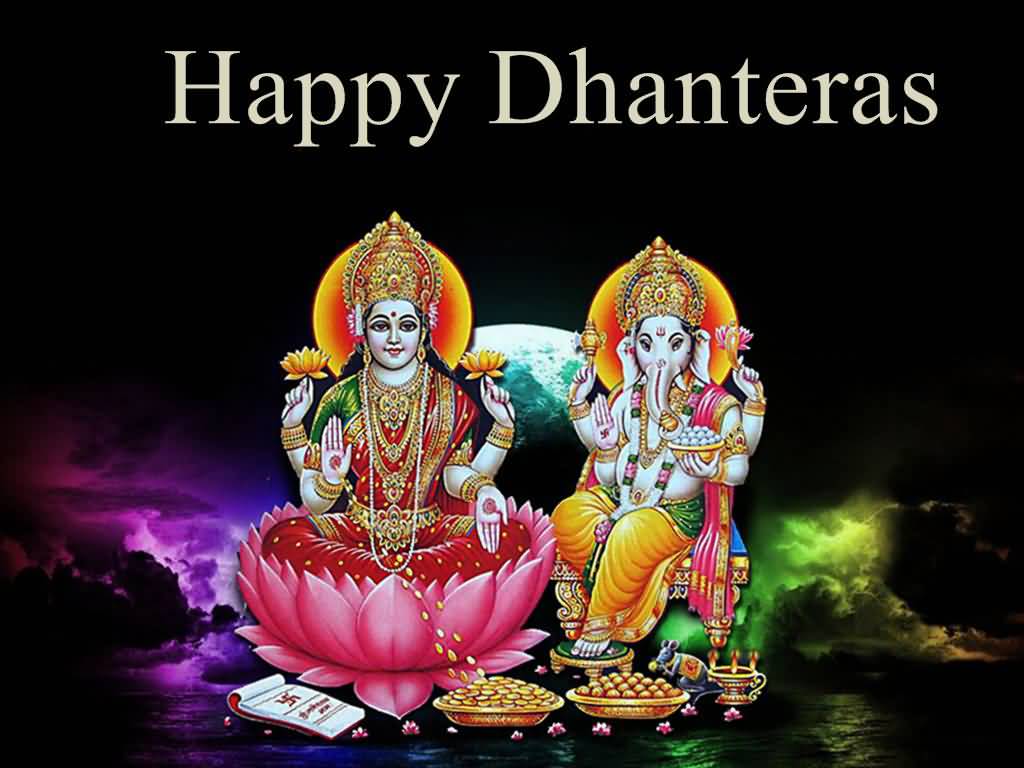 Happy Dhanteras Goddess Lakshmi And Lord Ganesha Picture