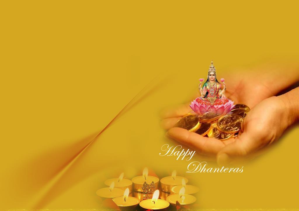 Happy Dhanteras Goddess Lakshmi Wishes Wallpaper