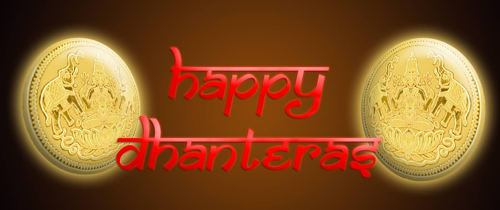 Happy Dhanteras Golden Coins Facebook Cover Picture