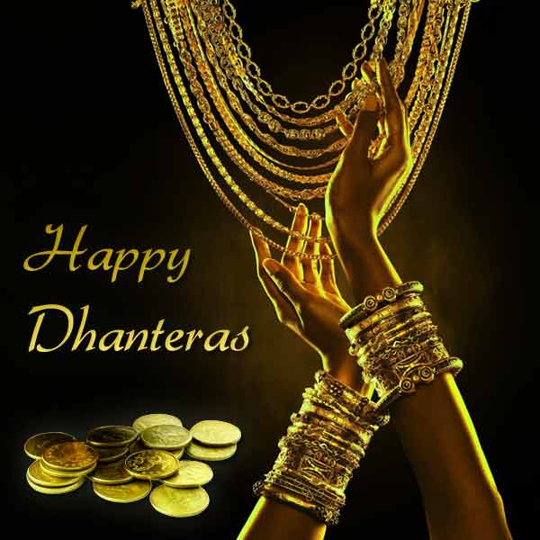 Happy Dhanteras Golden Jewellery Picture