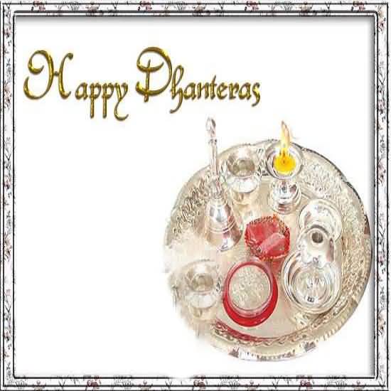 Happy Dhanteras Pooja Thali Greeting Card