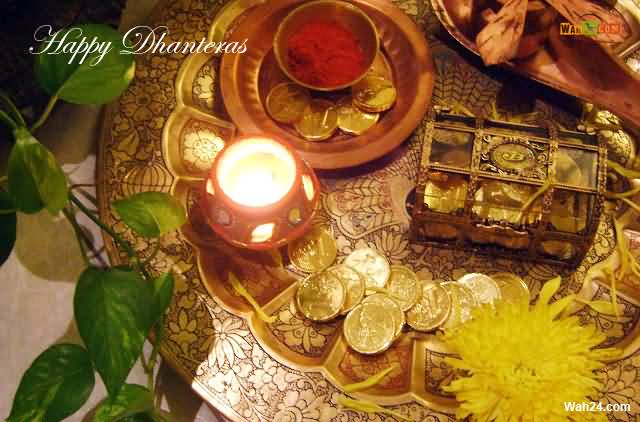 Happy Dhanteras Pooja Thali Picture