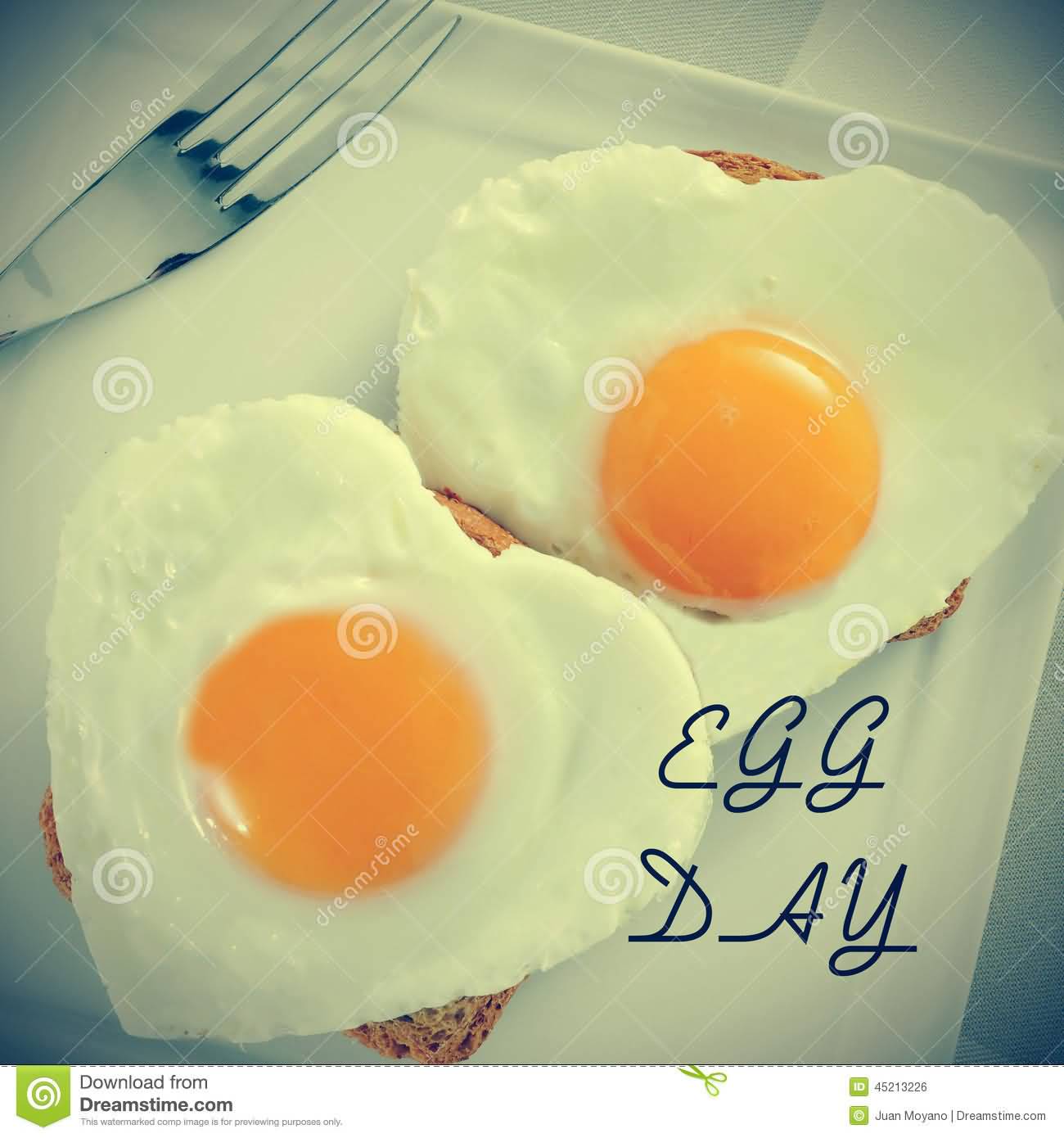 Happy World Egg Day Hearts Pair Fried Eggs Bread Picture