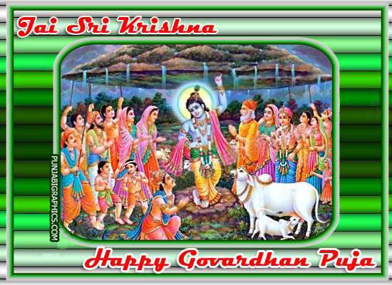 Jai Sri Krishna Happy Govardhan Puja Image For Facebook