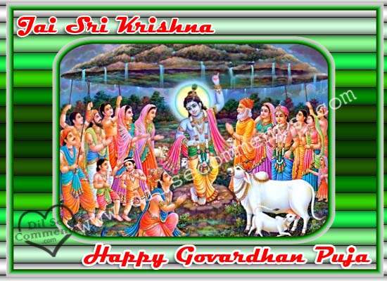 Jai Sri Krishna Happy Govardhan Puja Image