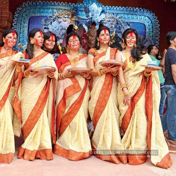 Ladies During Durga Puja Celebration