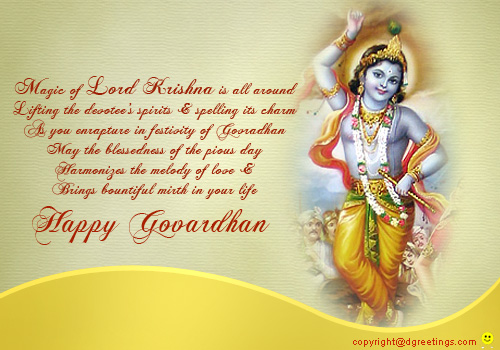 May The Blessedness Of The Pious Day Harmonizes The Melody Of Love & Brings Bountiful Mirth In Your Life Happy Govardhan Puja