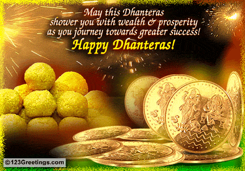 May This Dhanteras Shower You With Wealth & Prosperity As You Journey Towards Greater Success Happy Dhanteras Greeting Card