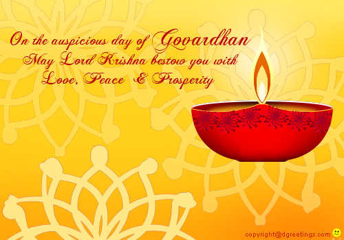 On The Auspicious Day Of Govardhan May Lord Krishna Bestow You With Love, Peace & Prosperity