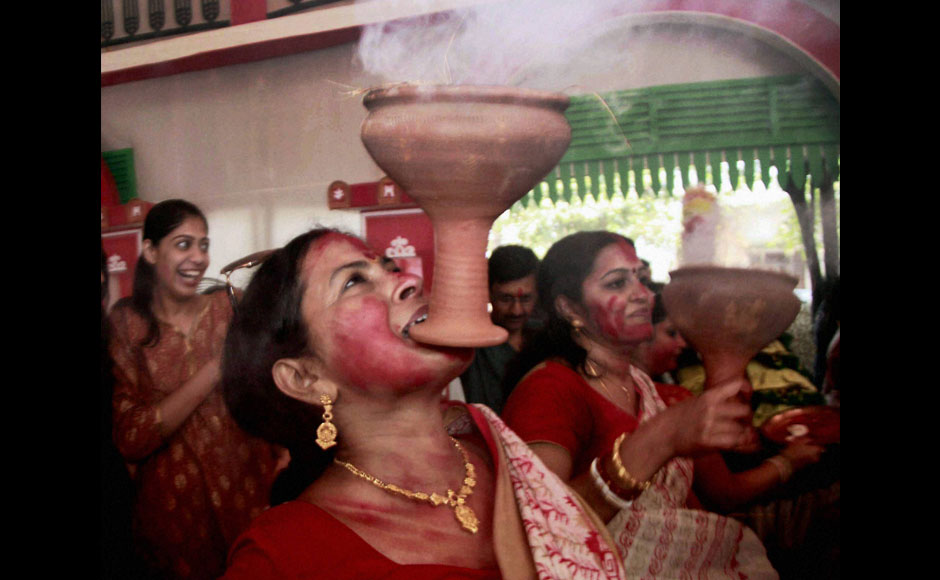 Women Participates In Sindoor Khela Festival During Durga Puja Celebration