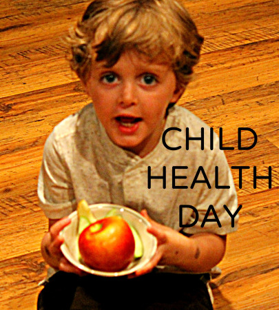 Child Health Day Kid With Fruits Picture