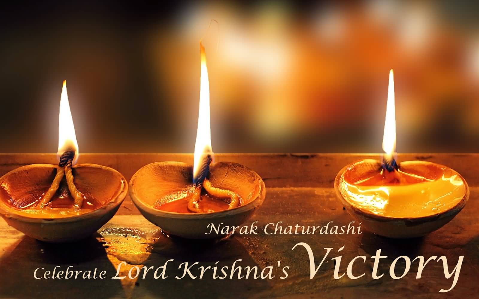 Narak Chaturdashi Celebrate Lord Krishna's Victory Diyas Picture