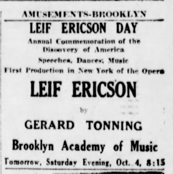 Leif Erikson Day Annual Commemoration Of The Discovery Of America Speeches, Dances