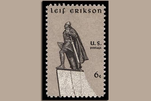 Leif Erikson Day Postal Stamp Picture