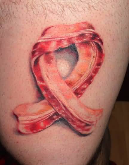 Ribbon Shape Bacon Tattoo