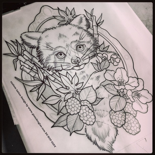 Latest Red Panda Tattoo Design Idea