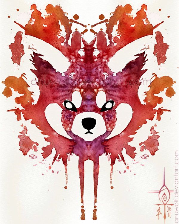 Watercolor Red Panda Tattoo Design