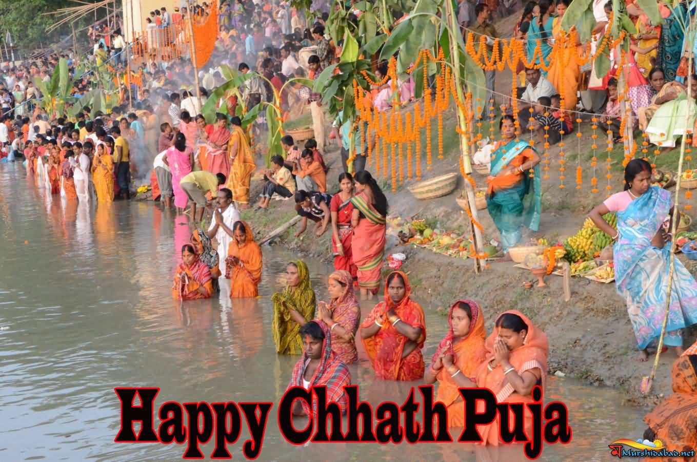 Devotees Celebrating Chhath Puja