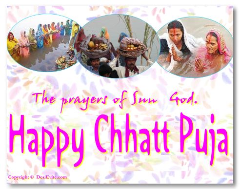 The Prayers Of Sun God Happy Chhath Puja Greeting Card