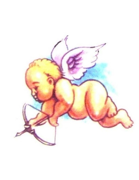 Cherub Angel With Bow And Arrow Tattoo Design