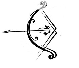 Simple Bow And Arrow Tattoo Design