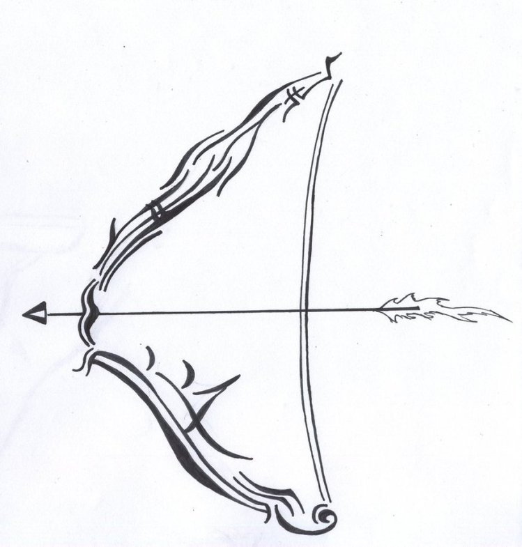 Magnificent Bow And Arrow Tattoo Design