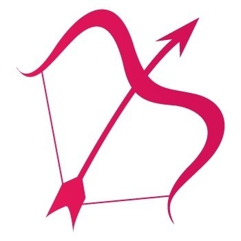 Pink Sagittarius Bow And Arrow Tattoo Design