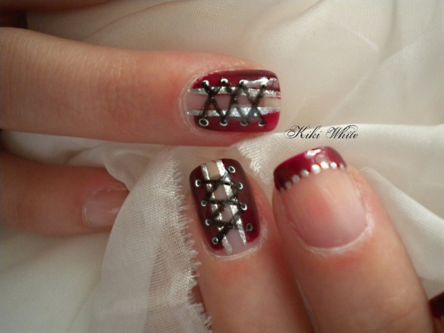 Adorable Corset Nail Art Design