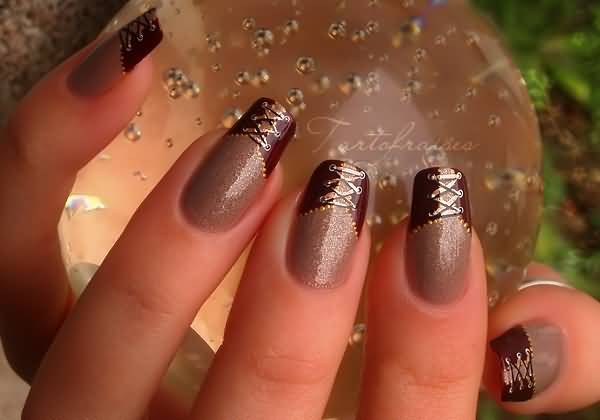 Beautiful Corset Nail Art Design